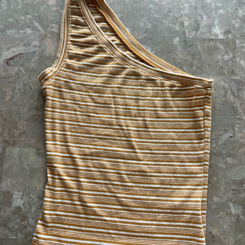 Aeropostale Striped One-Shoulder Top